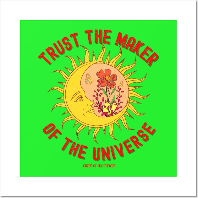 Celestial Sun Moon Universe Trust the Maker Wall Art by Queen of the Minivan